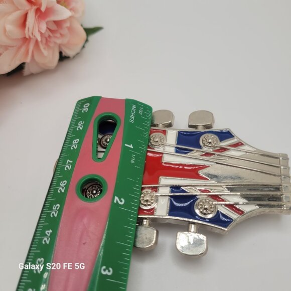 British Belt Buckle Metal Zinc Alloy Vintage Guitar Head - Picture 7 of 7